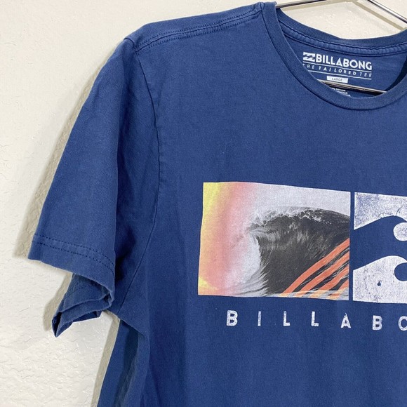 Billabong Mens Shirt Size Large Tailored Tee Graphic Cotton Blue - Picture 3 of 5